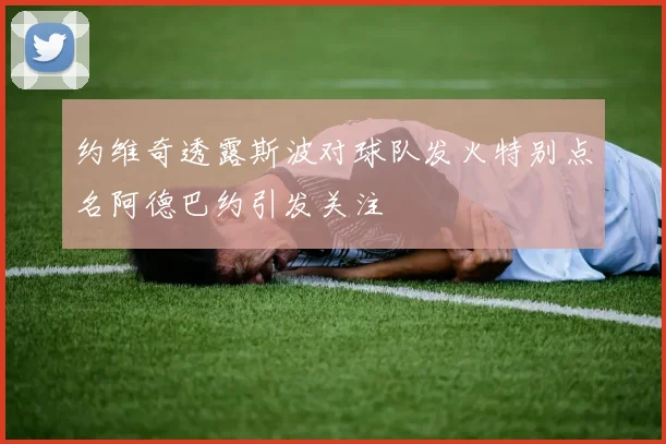 约维奇透露斯波对球队发火特别点名阿德巴约引发关注
